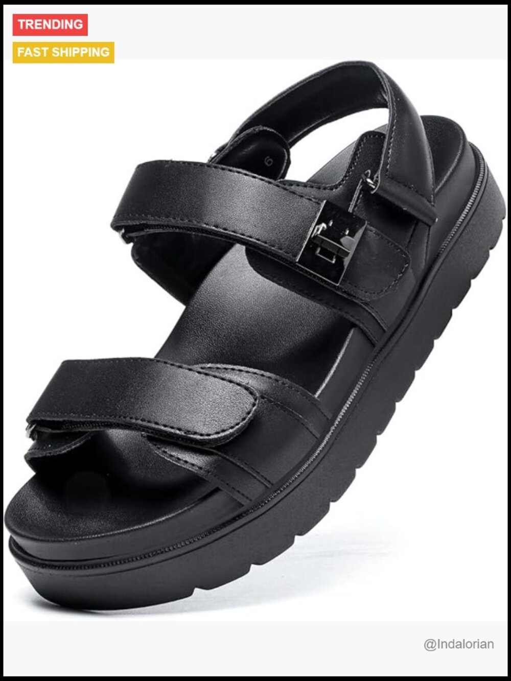 Women’s Black Platform Sport Sandals - Stylish Comfort